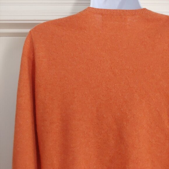 Fiona Womens Burnt Orange 2 Ply Cashmere Long Sleeve Sweater Soft L - Picture 7 of 11